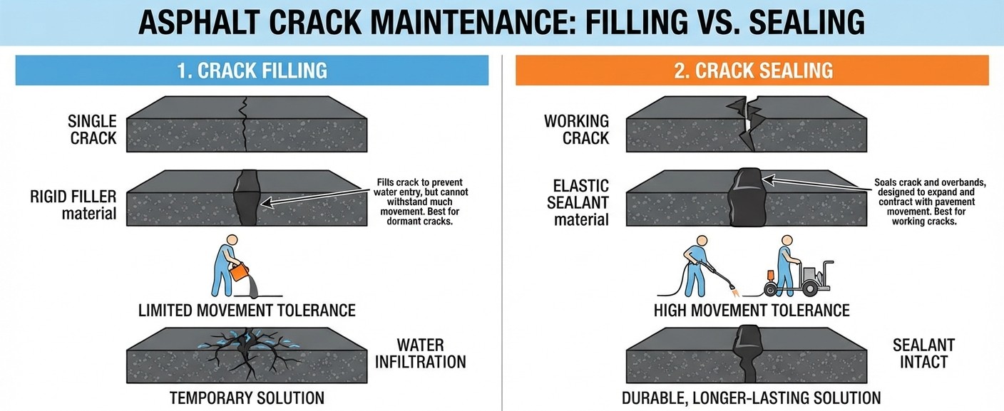 Asphalt Crack Filling & Sealing in Los Angeles | Long-Lasting Pavement Protection