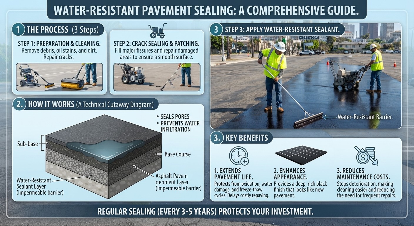 Water-Resistant Pavement Sealing in Los Angeles: Protecting Your Asphalt from Rain, Heat, and Wear